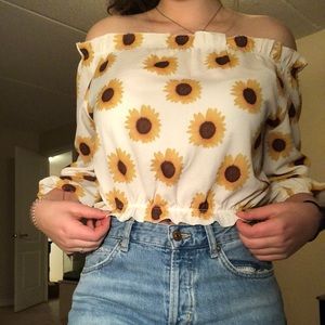 ZAFUL sunflower crop mid-sleeve